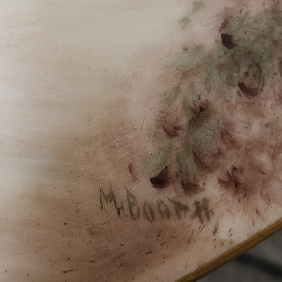 Vintage Holiday China Germany Plate Handpainted signed Ship Coastal Decor - Picture 4 of 6